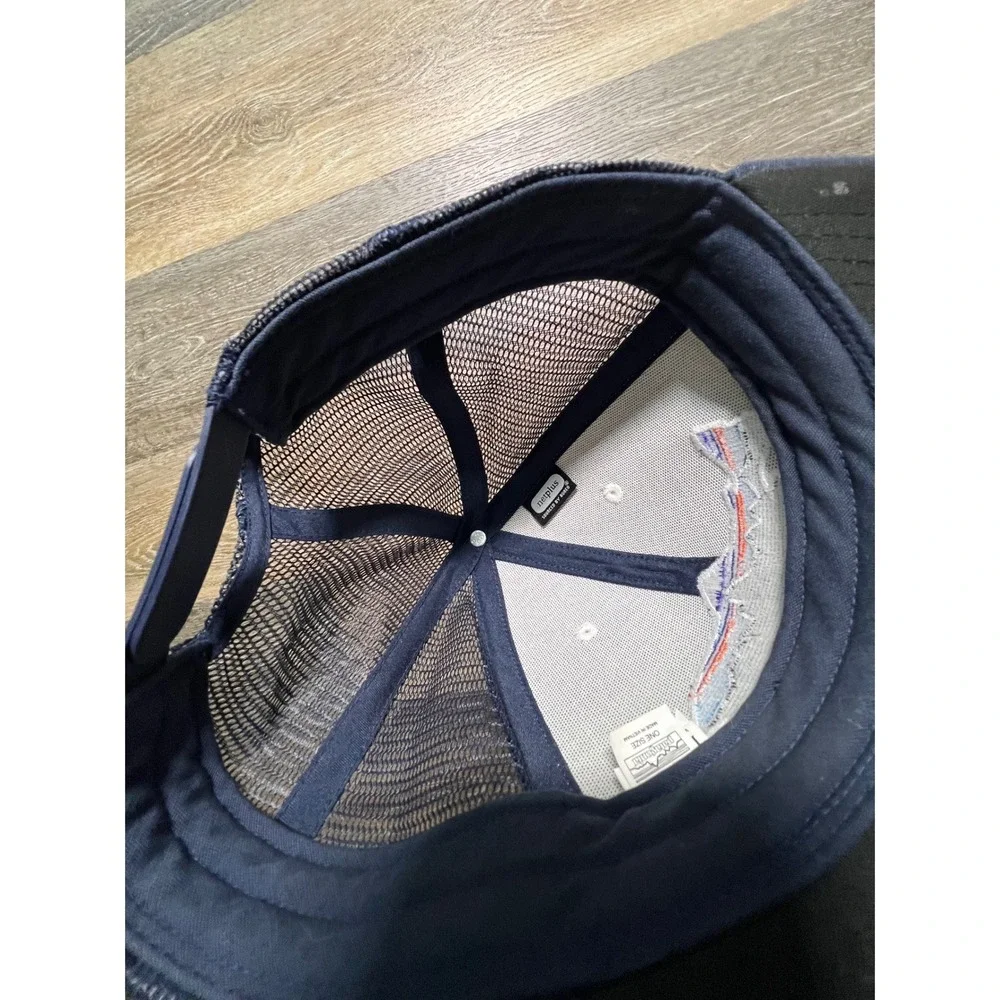 Patagonia Trucker Hat Mens OSFA Navy White‎ Fitz Roy Trout Snapback Mesh Cap